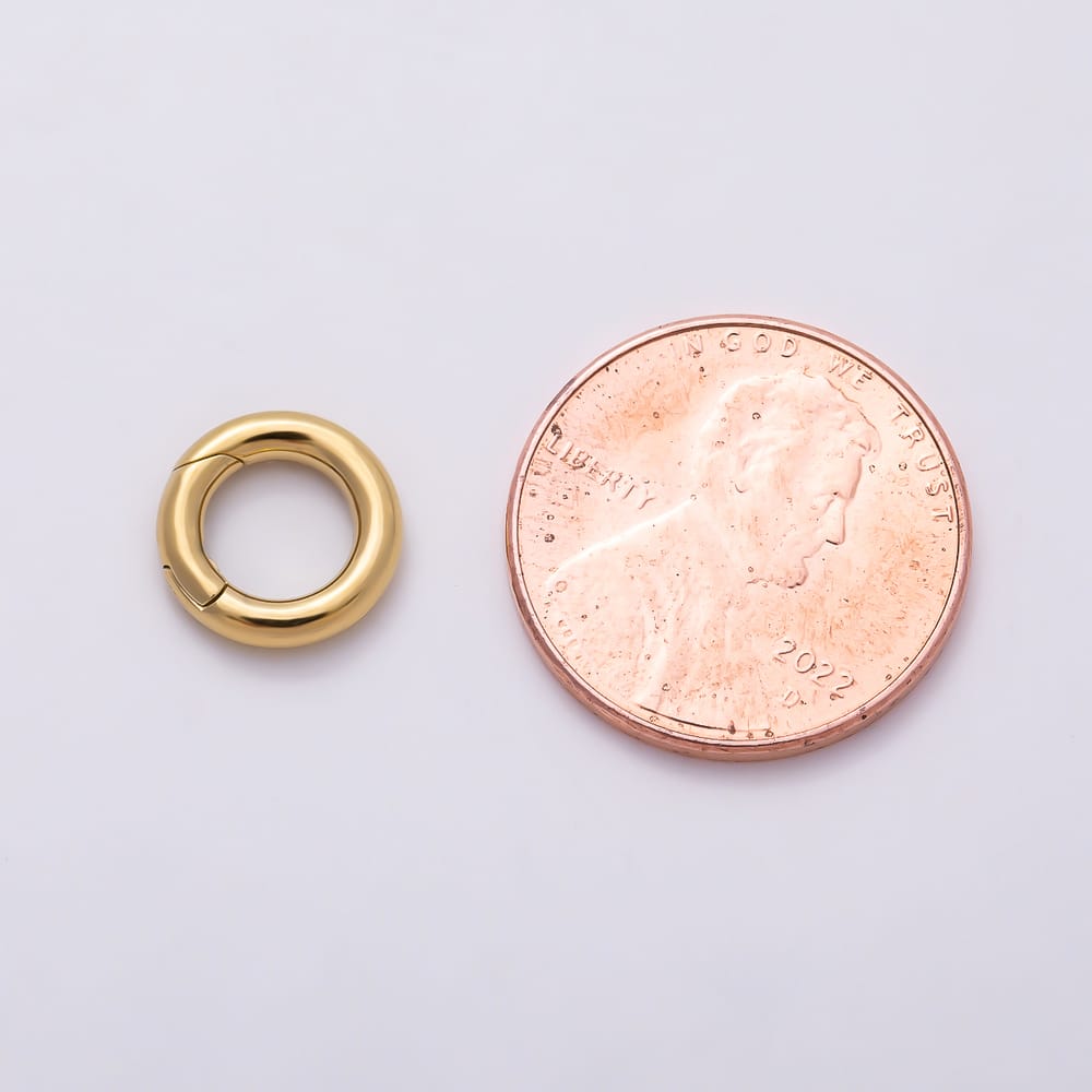 Stainless Steel 10mm Round Spring Snap Gate O-Ring Clasp Findings | Findings-00611 - Findings-00612