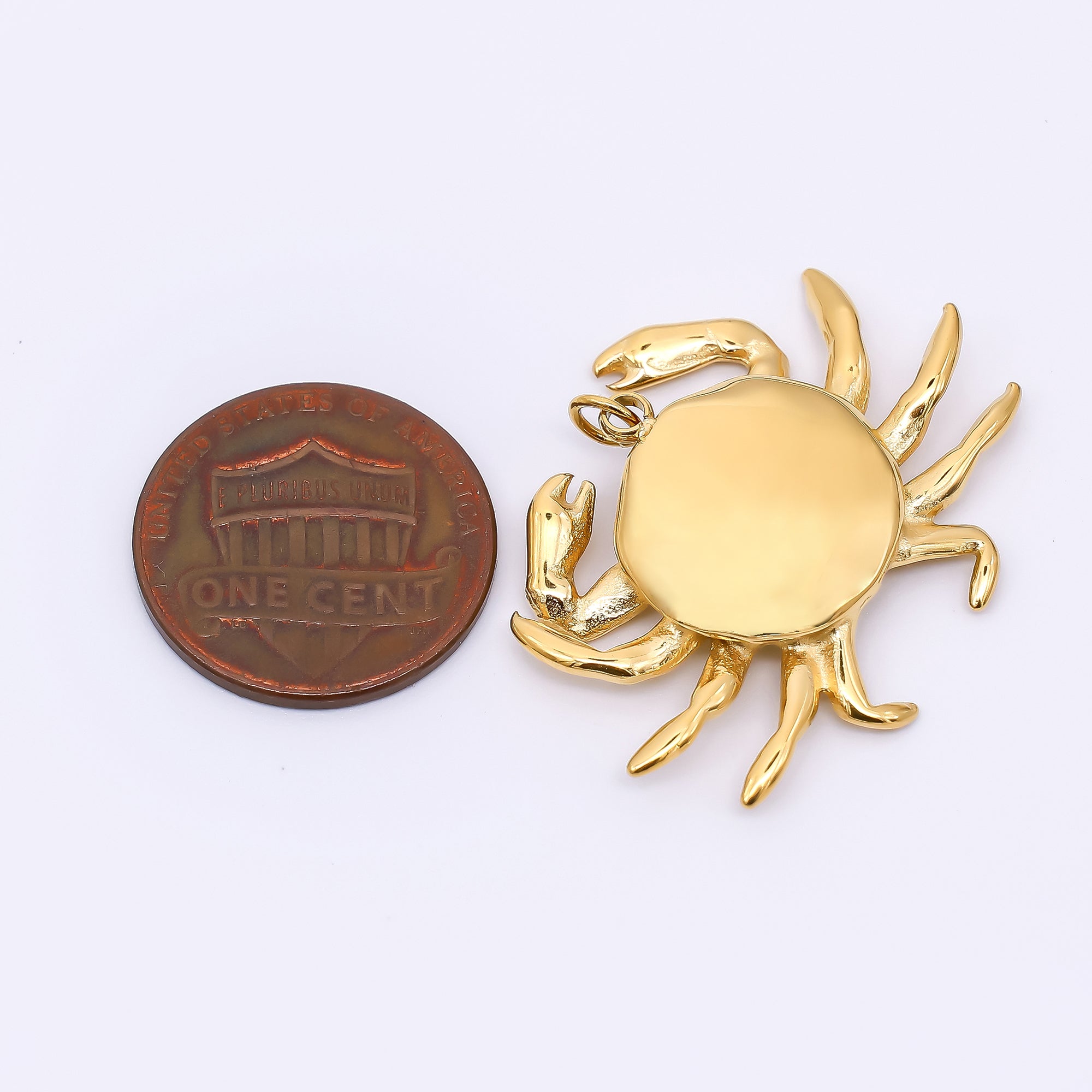 Stainless Steel 25mm Eight-Legged Sea Crab Animal Charm | J-199