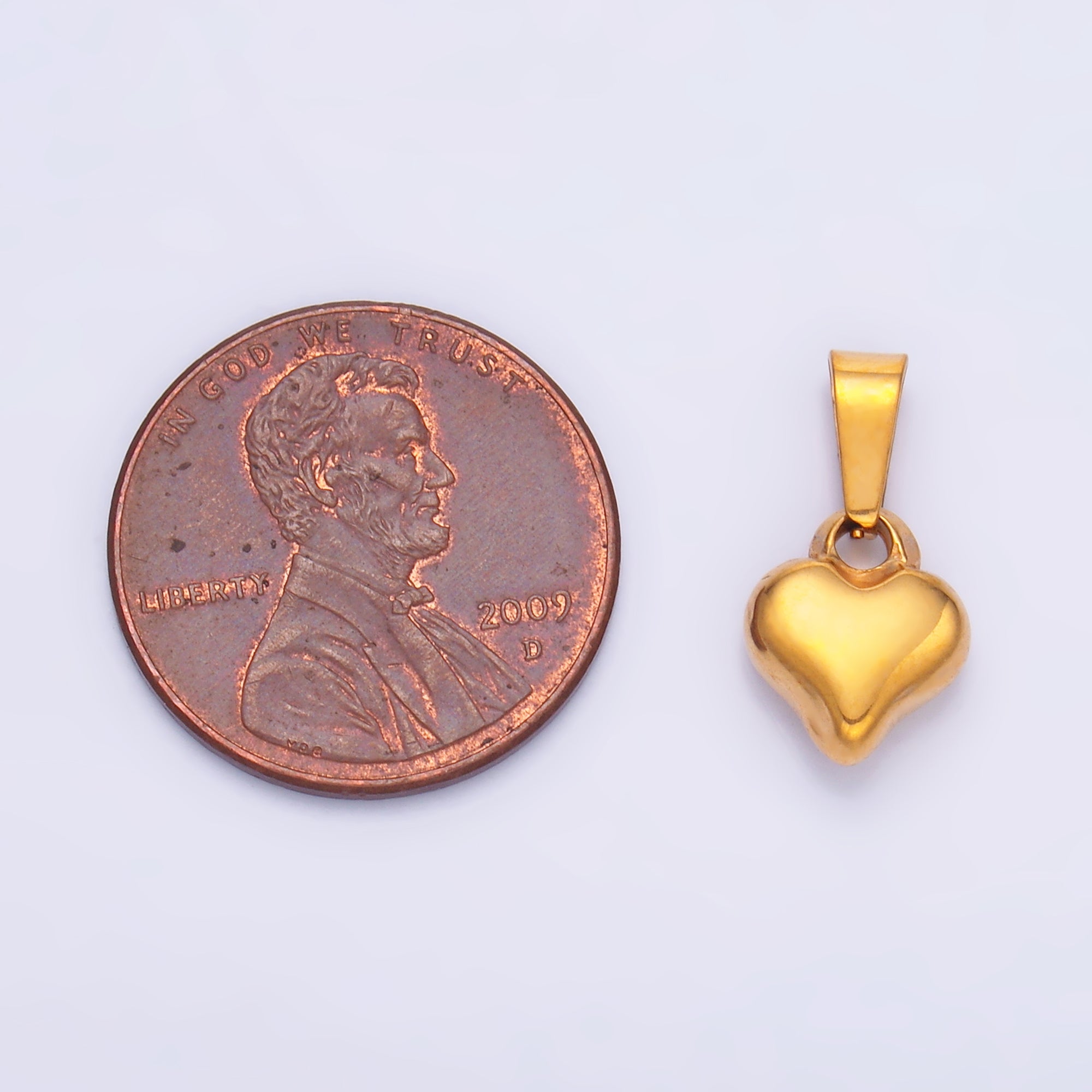Stainless Steel Minimalist Chubby Heart Mini Charm | P1554