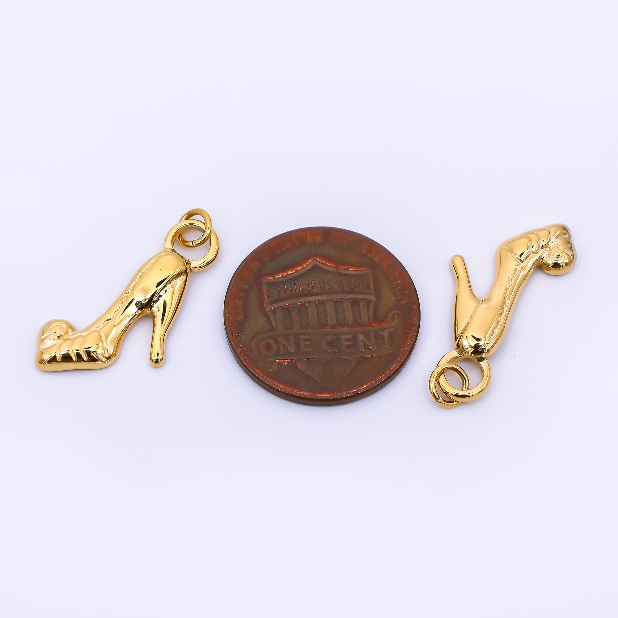 Stainless Steel 22mm Fancy High Heels Woman Shoe Charm | J-321