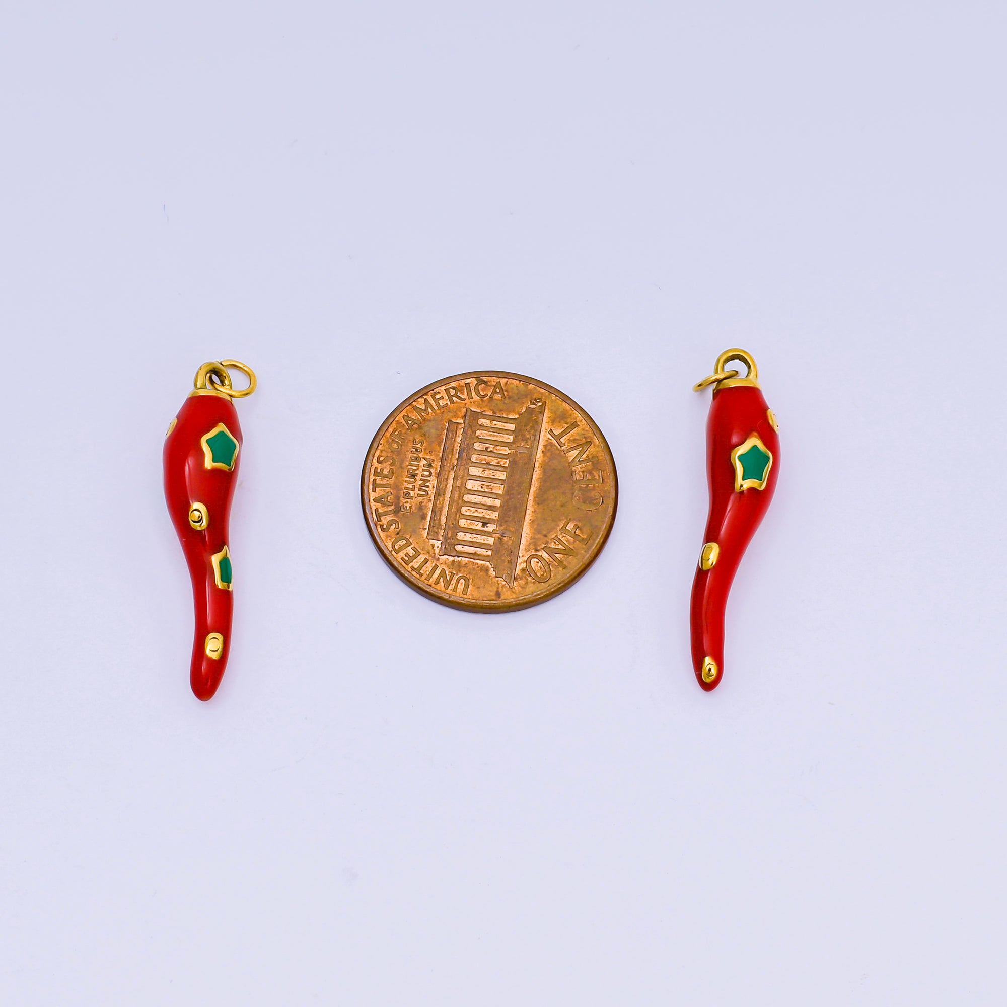 Stainless Steel 26mm Enamel Art Red Hot Chili Charm | J-516
