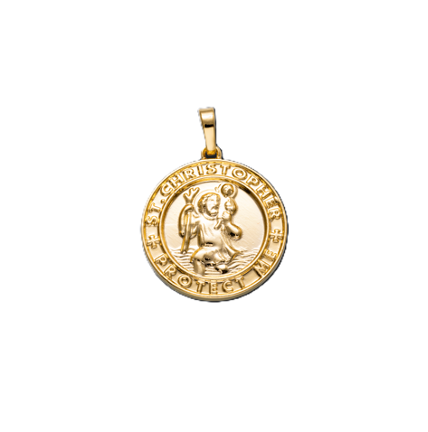 24k Gold Filled Saint Christopher Medal Pendant for Protection Protect us Religious Amulet charm for Necklace Jewelry Making H-213