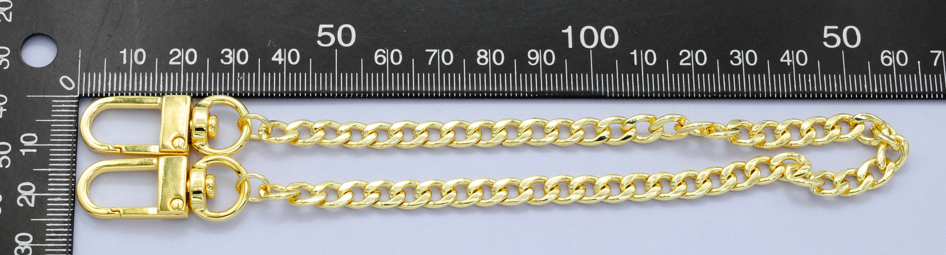 24K Gold Filled 11.5 Inch Curb Chain Bag Purse Charm Keychain Findings | WA-2939