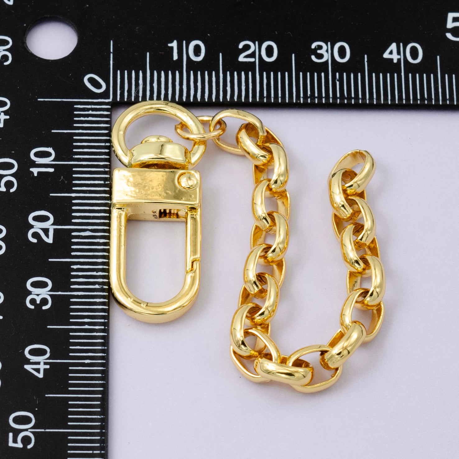 24K Gold Filled Cable Rolo Chain Bag Purse Charm Keychain Findings | WA-2749