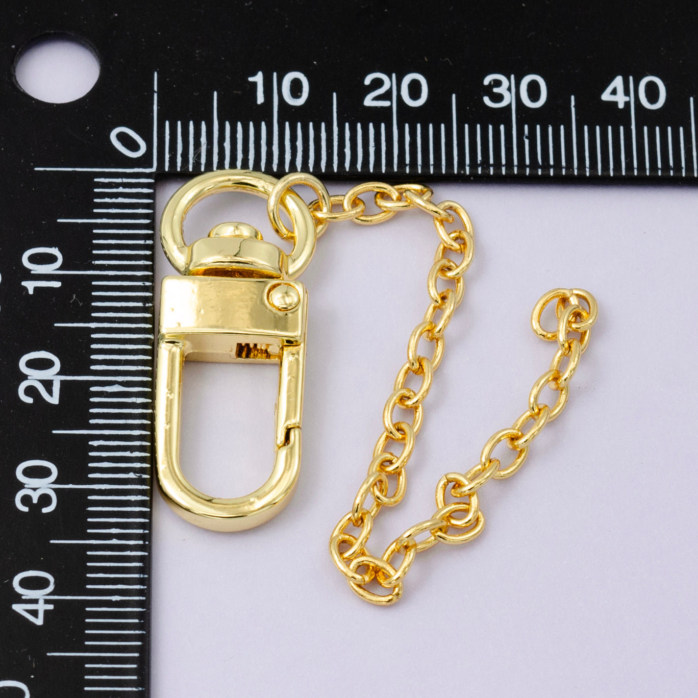 24K Gold Filled Cable Chain Bag Purse Charm Swivel Keychain Finding | WA-2750