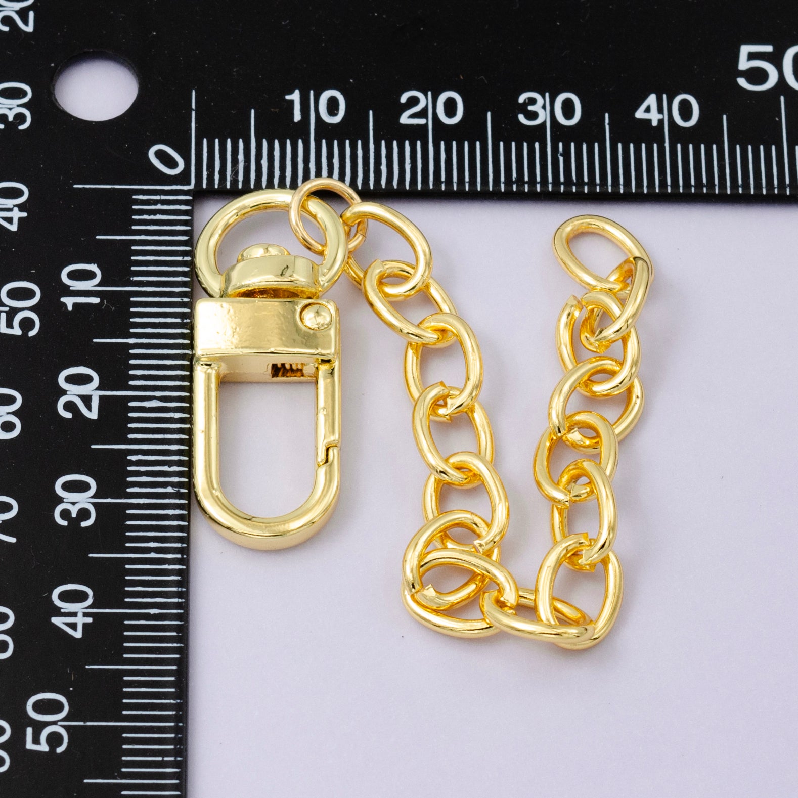 24K Gold Filled Rolo Chain Bag Purse Charm Swivel Keychain Findings | WA-2748