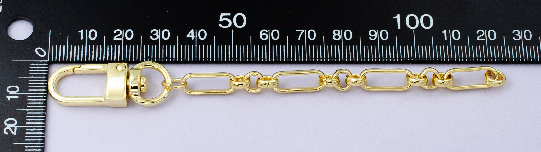 24K Gold Filled Rolo Paperclip Chain Link Bag Purse Charm Swivel Keychain Finding | WA-2757