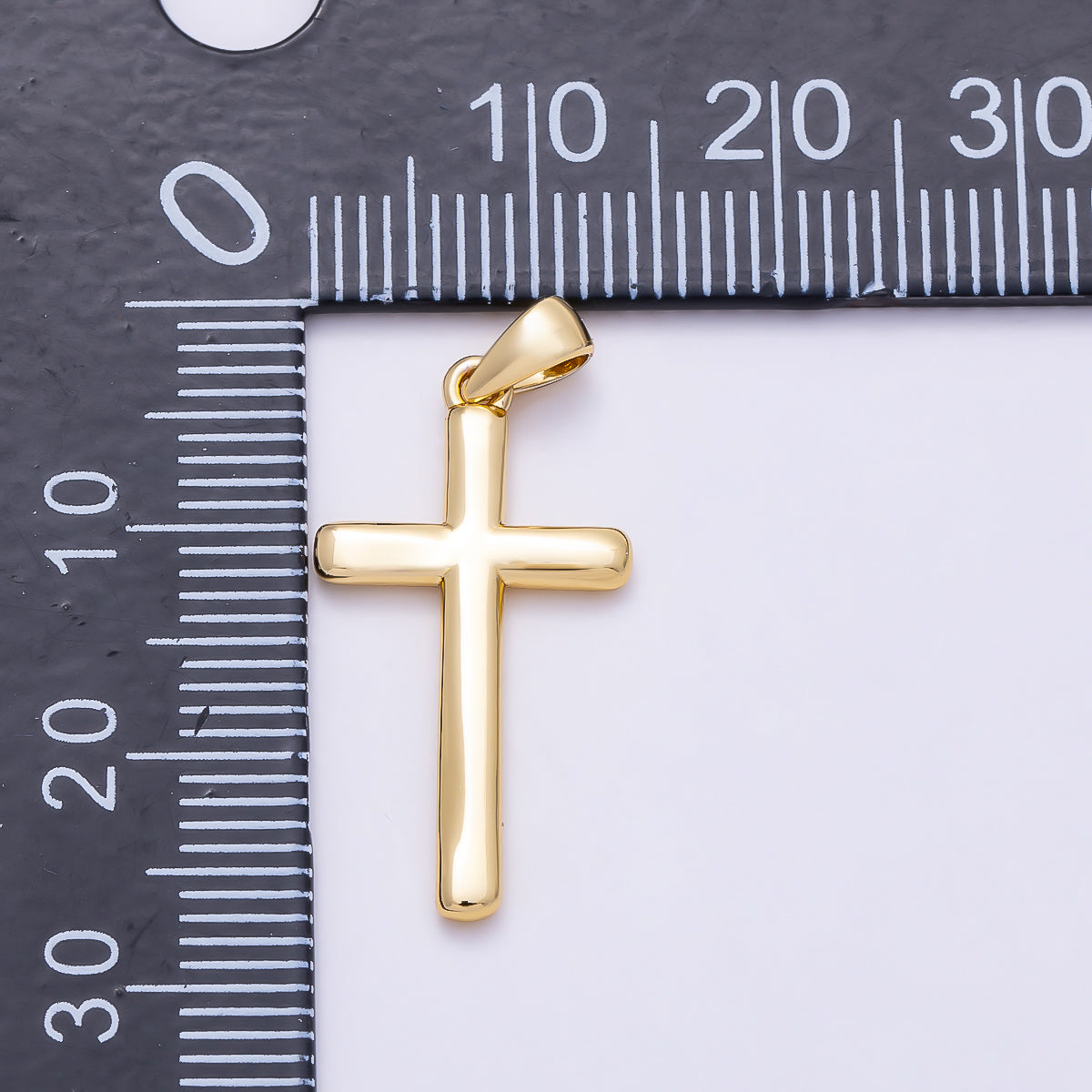 16K Gold Filled Religious Latin Cross Minimalist Christian Pendant | I095