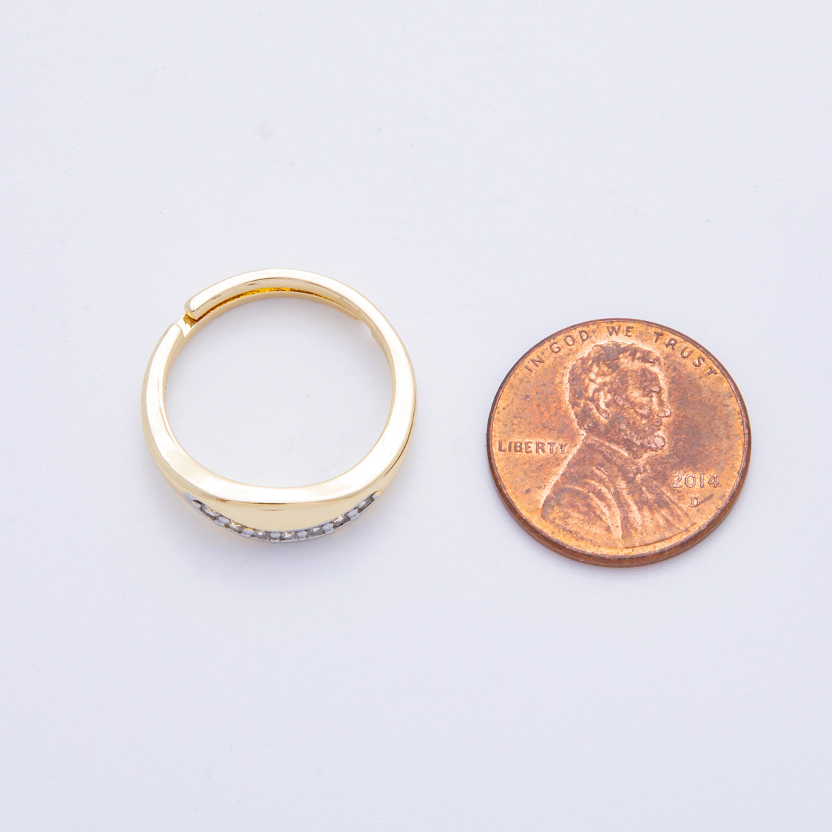Two Toned Gold Filled Micro Paved CZ Gradient Starlight Path Ring | O143