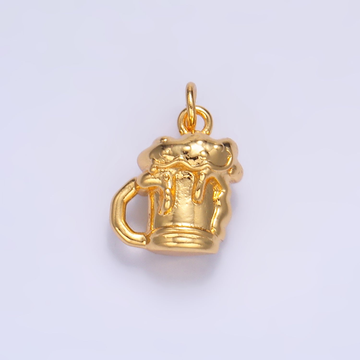 24K Gold Filled Beer Alcoholic Drink Multidimensional 3D Charm in Gold & Silver | W250