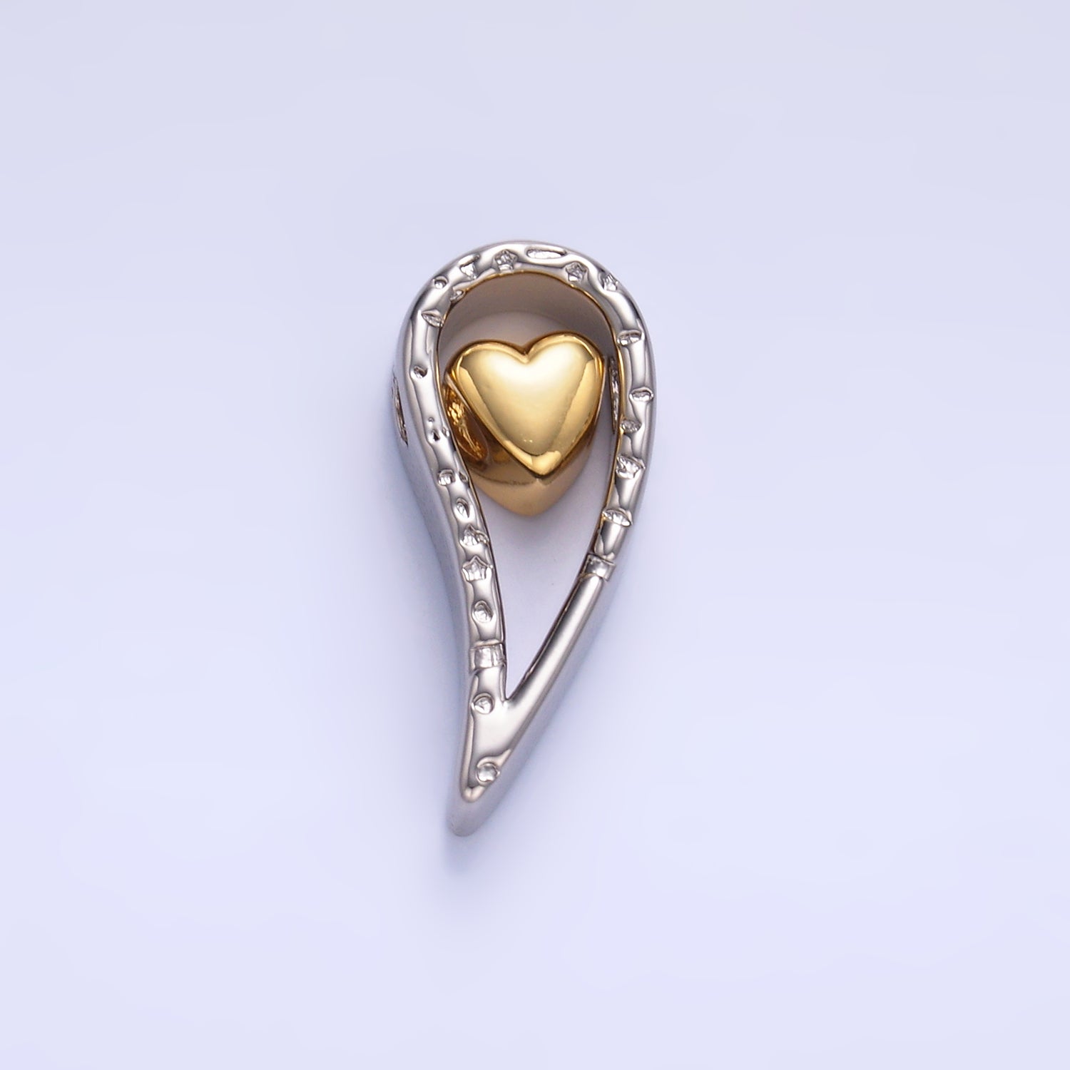 24K Gold Filled Heart Geometric Teardrop Mixed Metal Slide Charm Set | W825