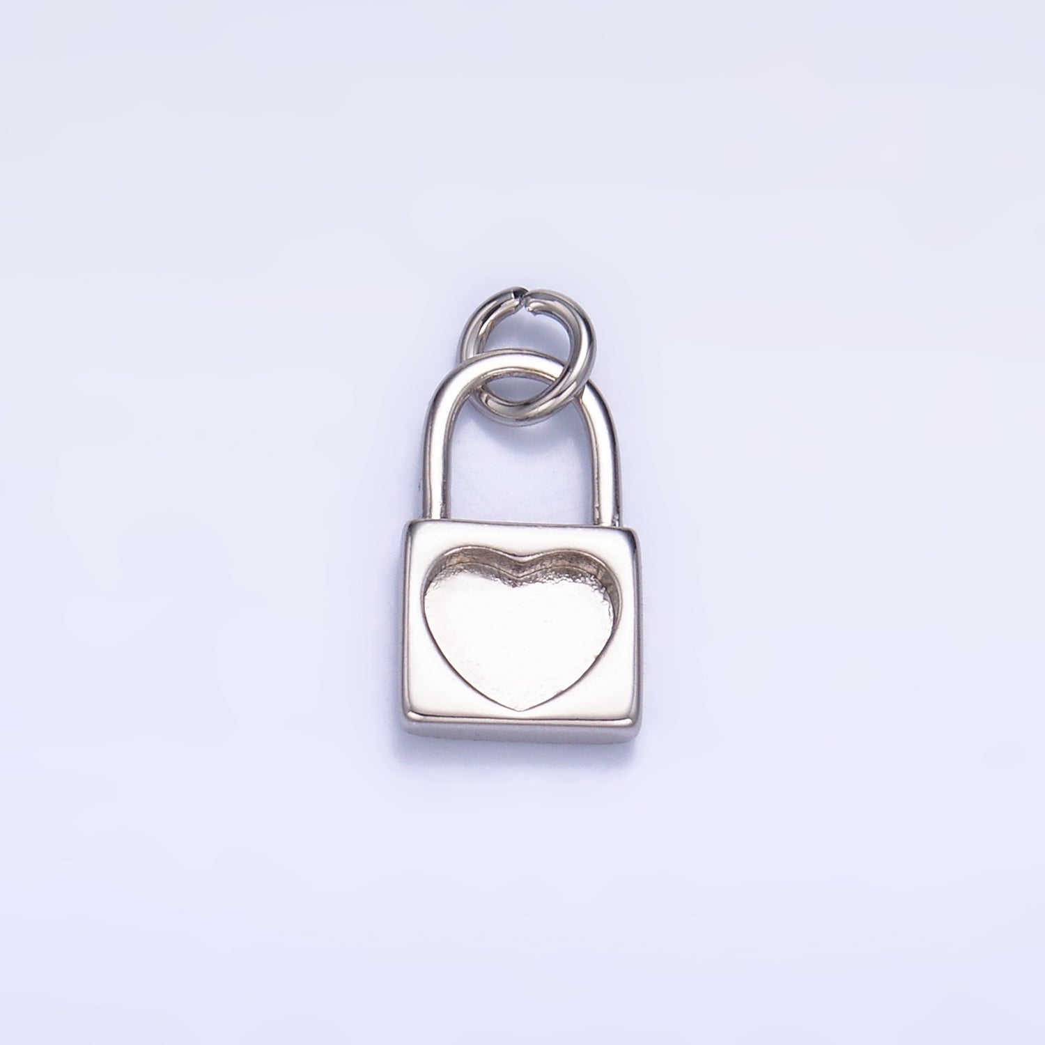 24K Gold Filled Heart Padlock Mini Charm in Gold & Silver | W871