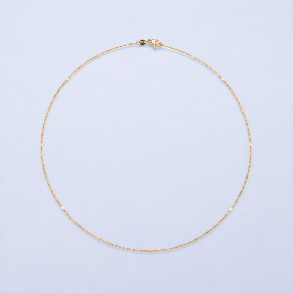 14K Gold Filled 1mm Minimalist Cable Mariner Link Chain 18 Inch Necklace | WA-00566
