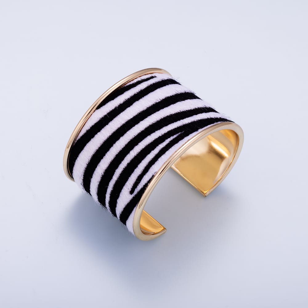 Leopard Zebra Animal Print Cuff Bangle Modern Bracelet | WA-02280