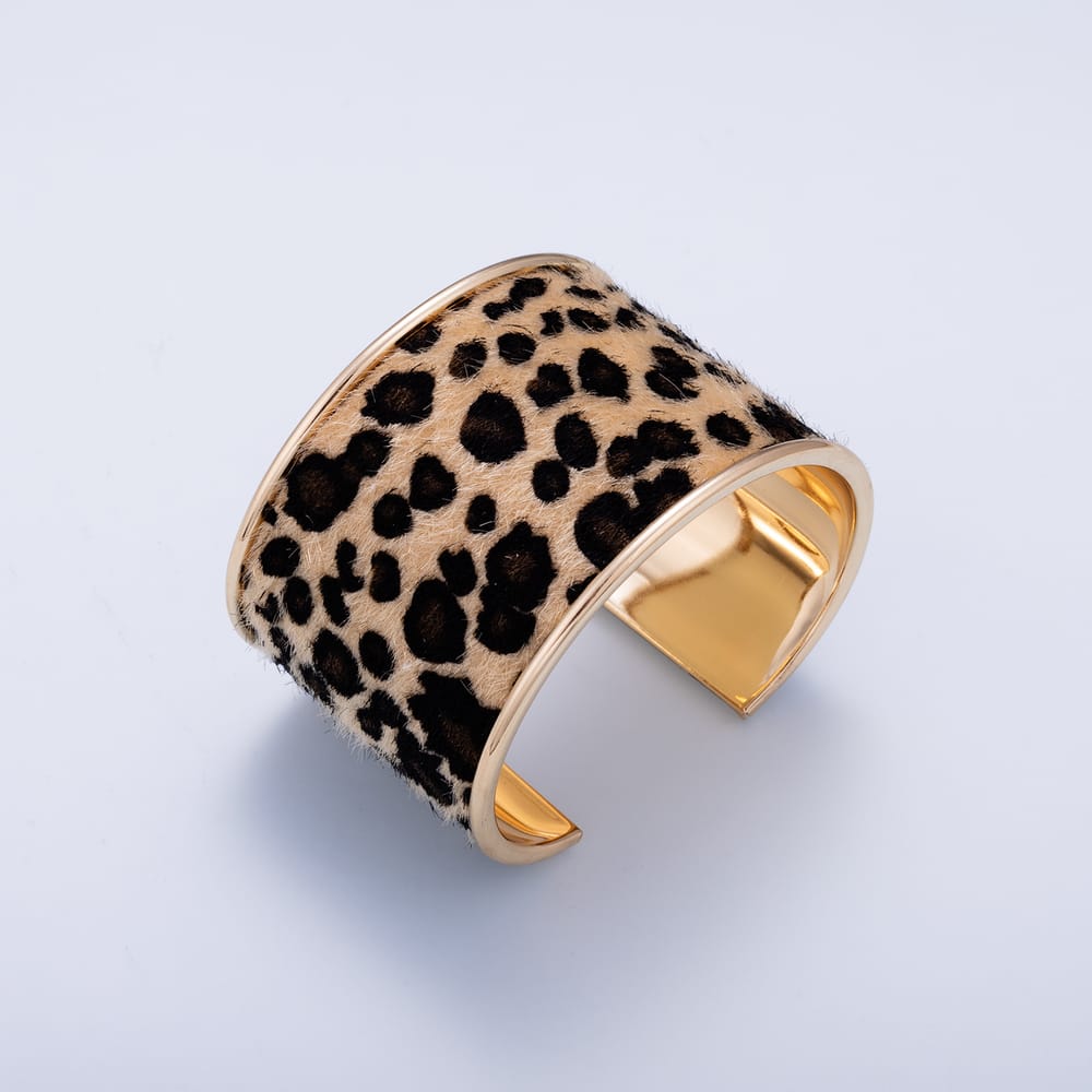 Leopard Zebra Animal Print Cuff Bangle Modern Bracelet | WA-02280