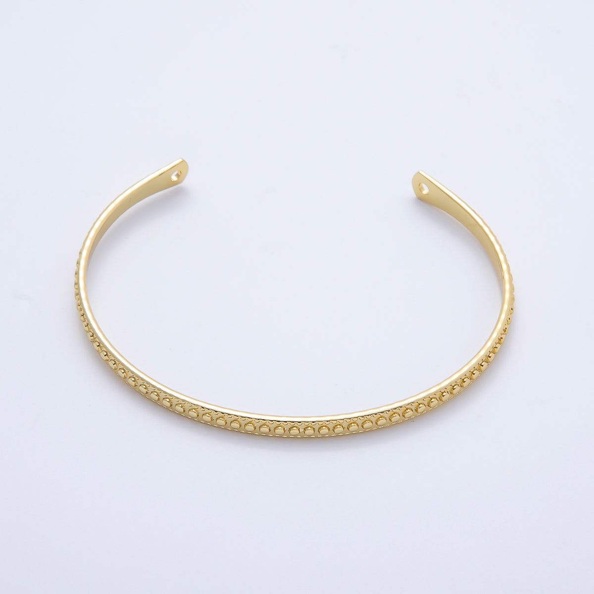 16K Gold Filled Round Dotted Geometric Cuff Bracelet | WA-04450
