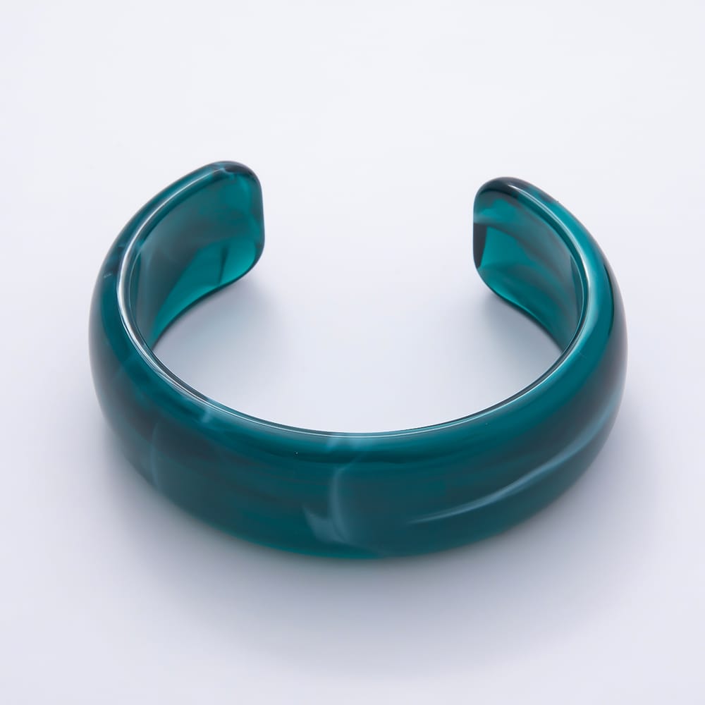 Clear, Green, White, Teal, Pink, Brown, Purple Marble Resin Acrylic Wide Cuff Bracelet | WA-00004 ~ WA-00172
