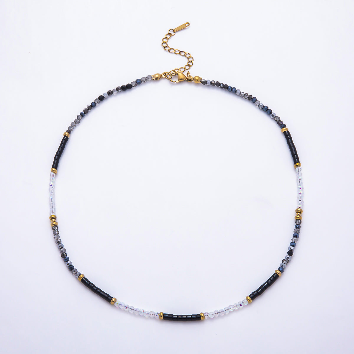 Handmade 4mm Multicolor Multifaceted Round Tube Gemstone Chain 16 Inch Necklace | WA-00095 ~ WA-00098