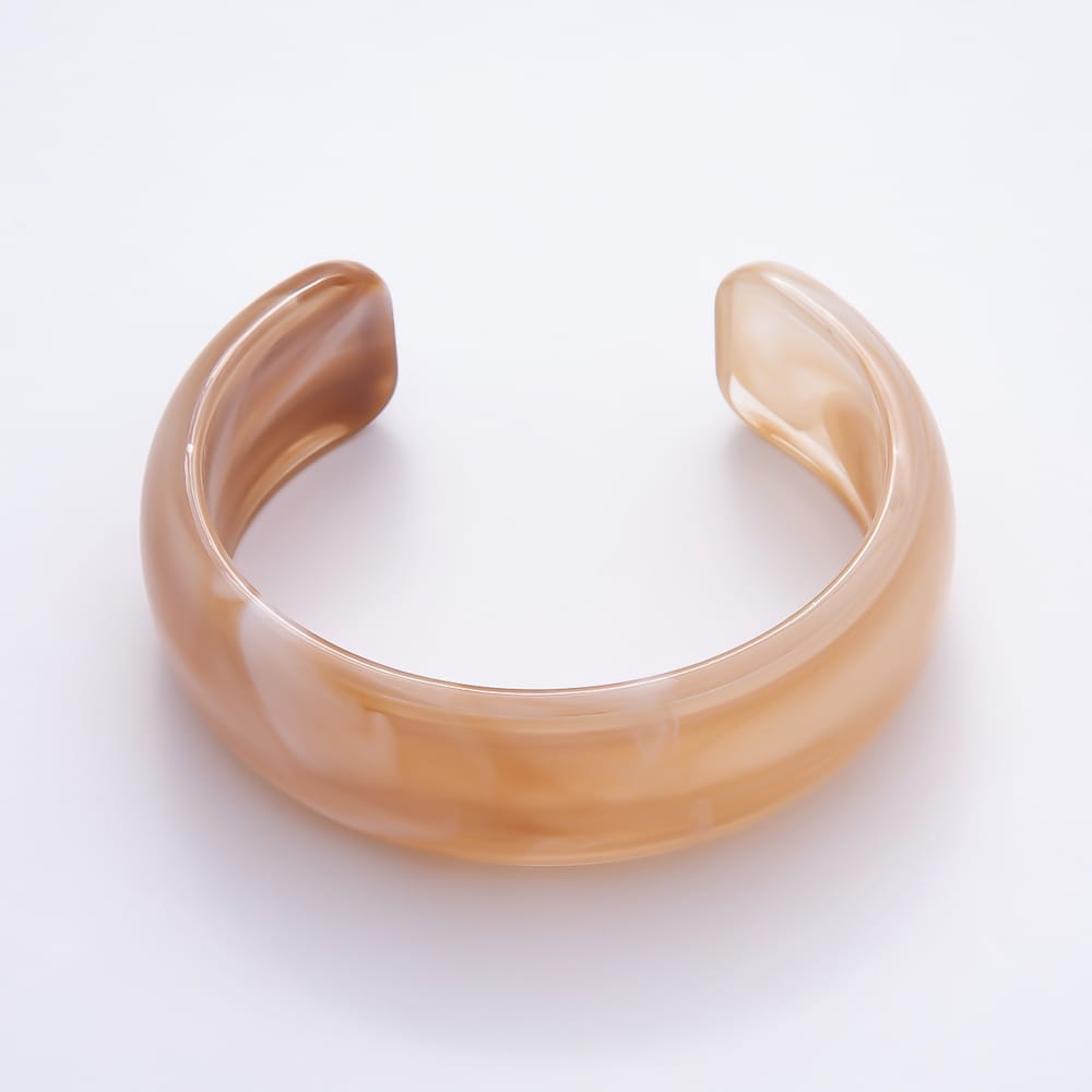 Clear, Green, White, Teal, Pink, Brown, Purple Marble Resin Acrylic Wide Cuff Bracelet | WA-00004 ~ WA-00172