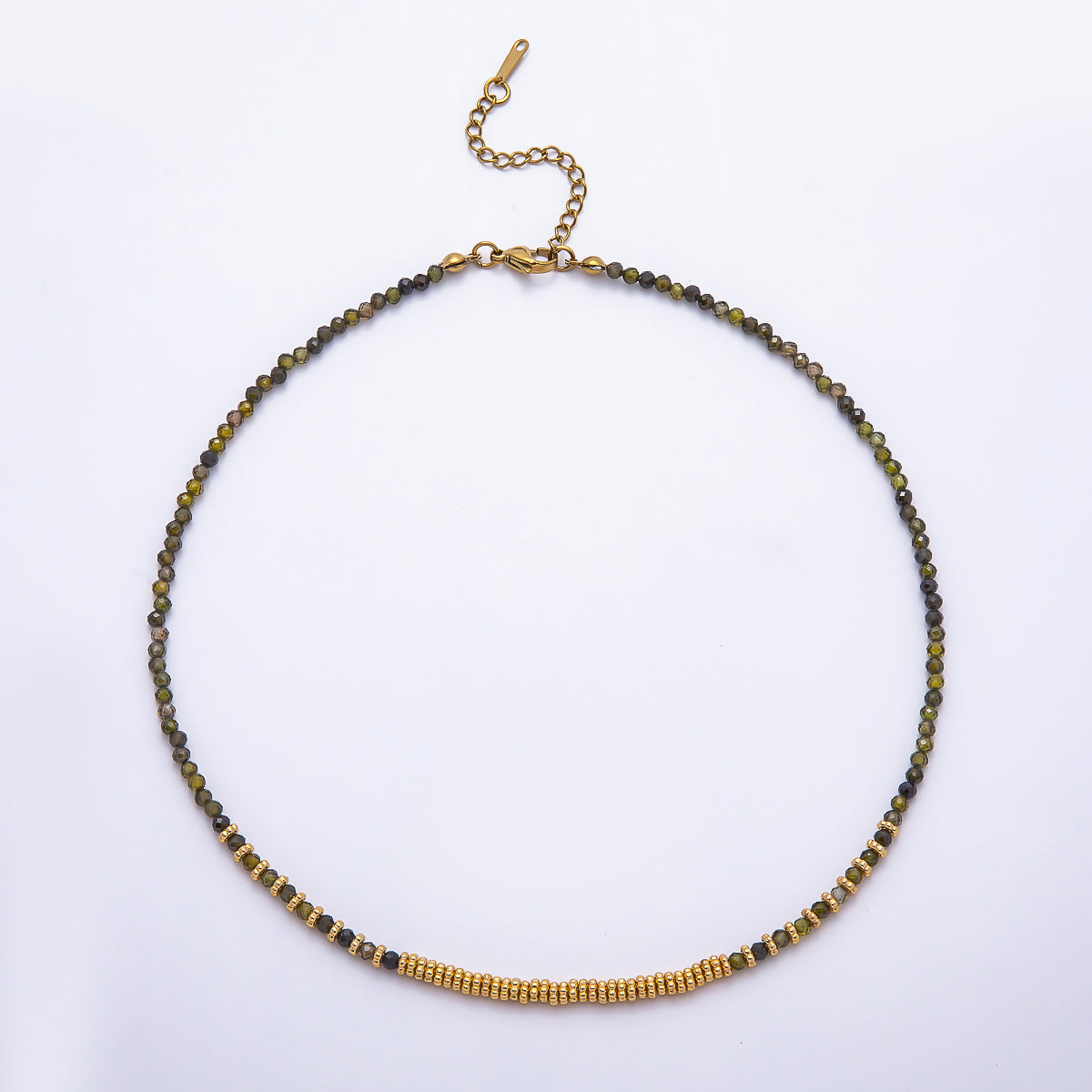 Handmade 4mm Turquoise, Garnet, Aventurine, Onyx, Peridot Multifaceted Gemstone Chain 16 Inch Necklace| WA-00115 - WA-00119