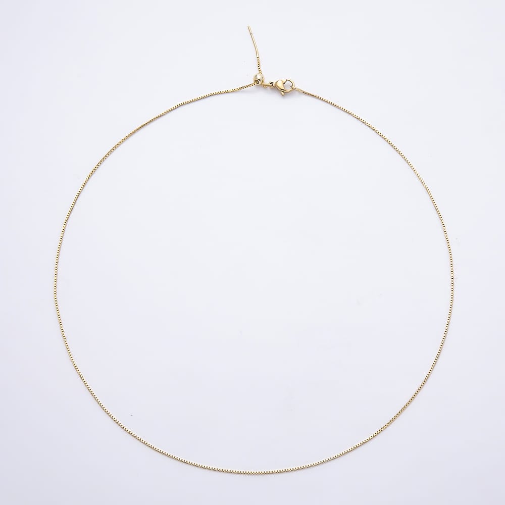 14K Gold Filled 0.9mm Minimalist Adjustable Slide Box Chain 20 Inch Necklace | WA-00154