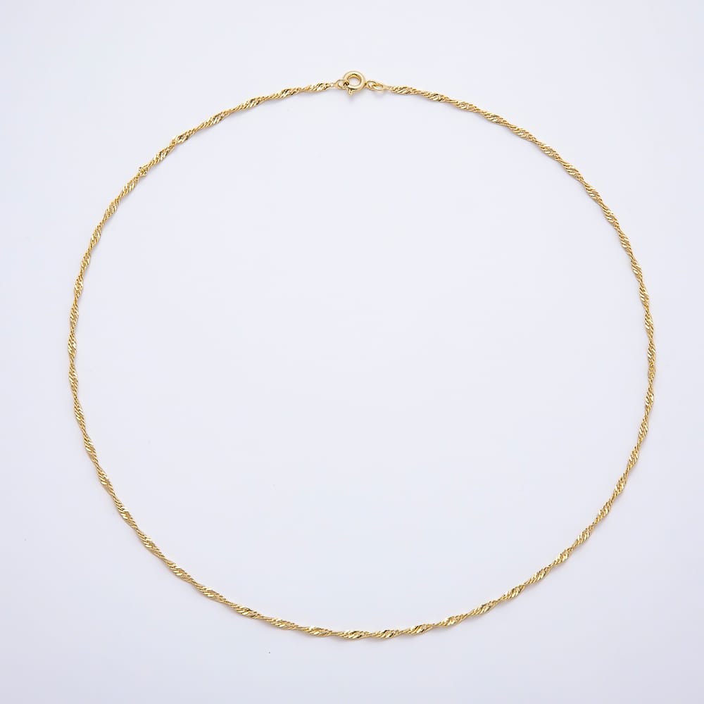 16K Gold Filled 2mm Minimalist Singapore Chain 18 Inch Necklace | WA-00212