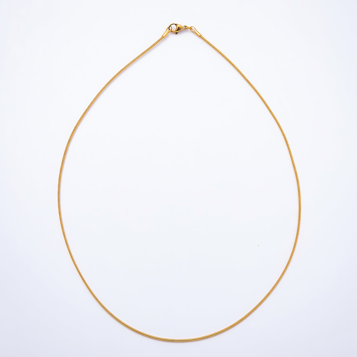 18K Gold Filled 1.5mm Round Snake Chain Choker Necklace | WA-00274 - WA-00275