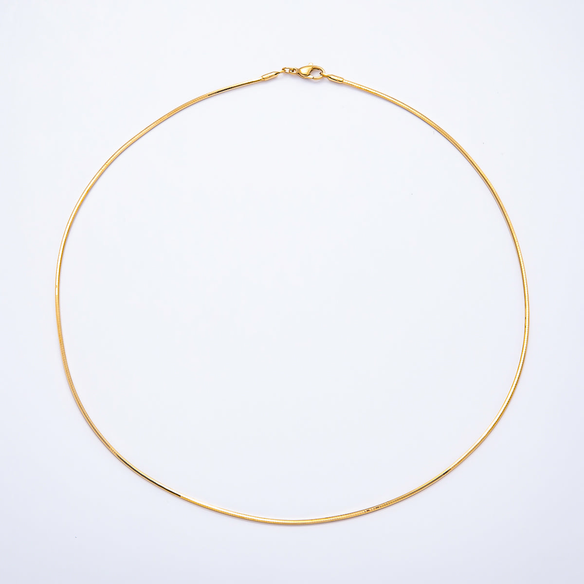 18K Gold Filled 1.5mm Round Snake Chain Choker Necklace | WA-00274 - WA-00275