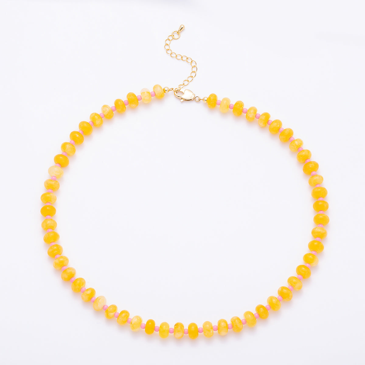 18K Gold Filled 3mm Multicolor Spacer Rondelle Gemstone 16.5 Inch Choker Necklace | WA-00295