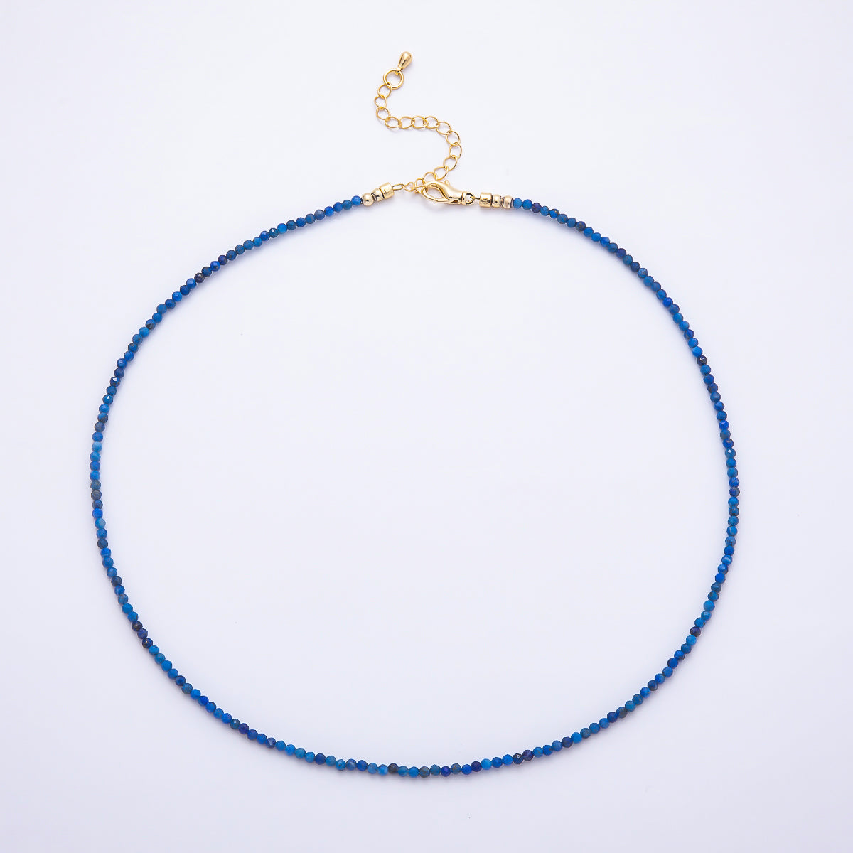 Handmade 2mm Multi Color Faceted Tiny Round Bead Strand Gemstone Chain 16.5 Inch Necklace | WA-00322 - WA-00324