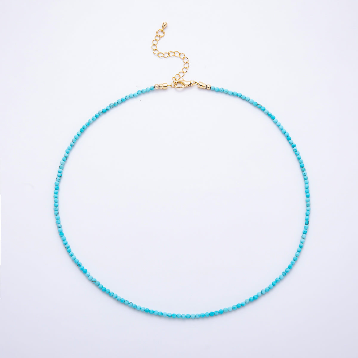 Handmade 2mm Multi Color Faceted Tiny Round Bead Strand Gemstone Chain 16.5 Inch Necklace | WA-00322 - WA-00324