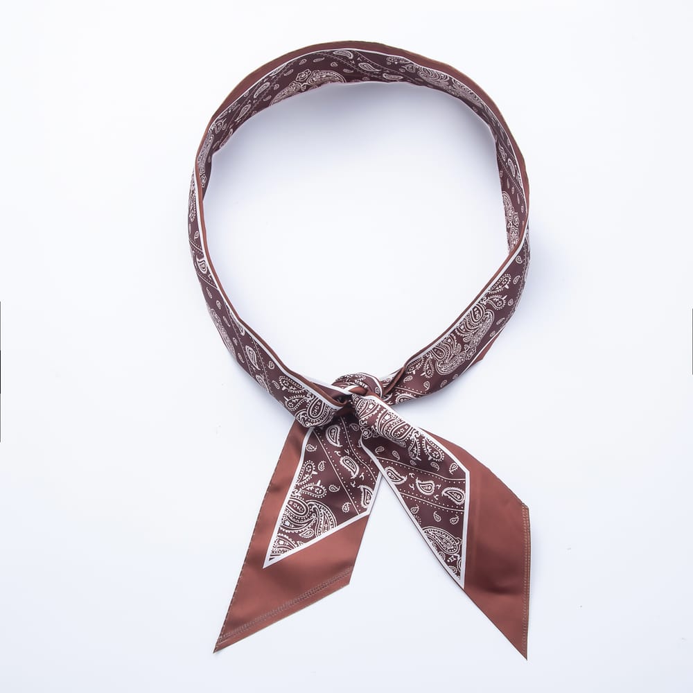 Floral & Patterned Printed Satin Twill Ribbon Scarf Necklace | WA-00549 - WA-00555