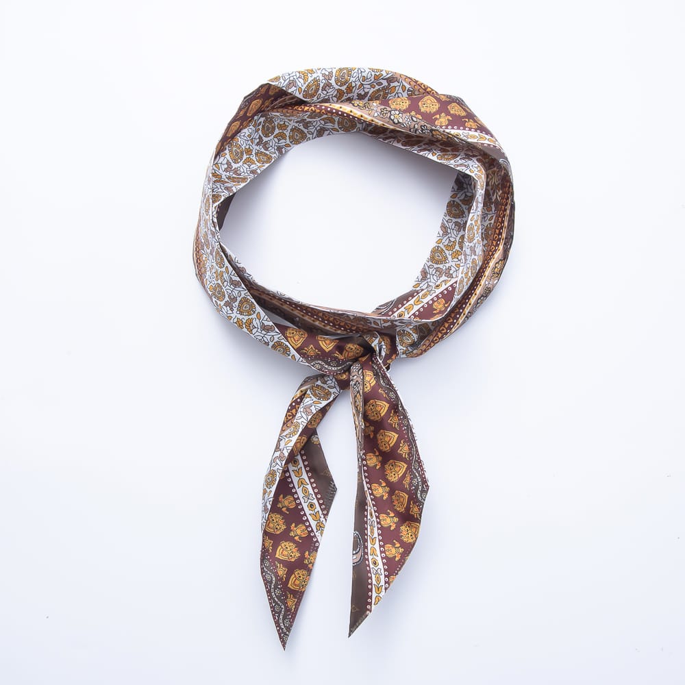 Ethnic Paisley & Boho Floral Printed Satin Twill Ribbon Scarf Necklace | WA-00565 - WA-00569