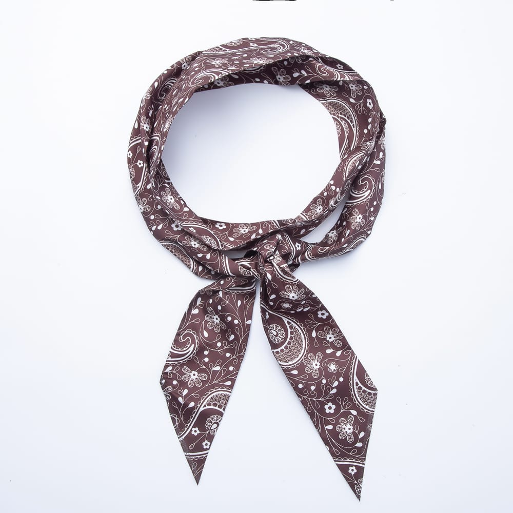 Vintage Bandana Paisley & Floral Printed Satin Twill Ribbon Scarf Necklace | WA-00571 - WA-00573