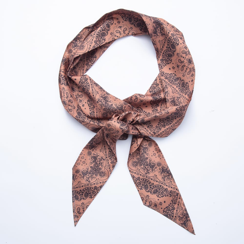 Vintage Bandana Paisley & Floral Printed Satin Twill Ribbon Scarf Necklace | WA-00571 - WA-00573
