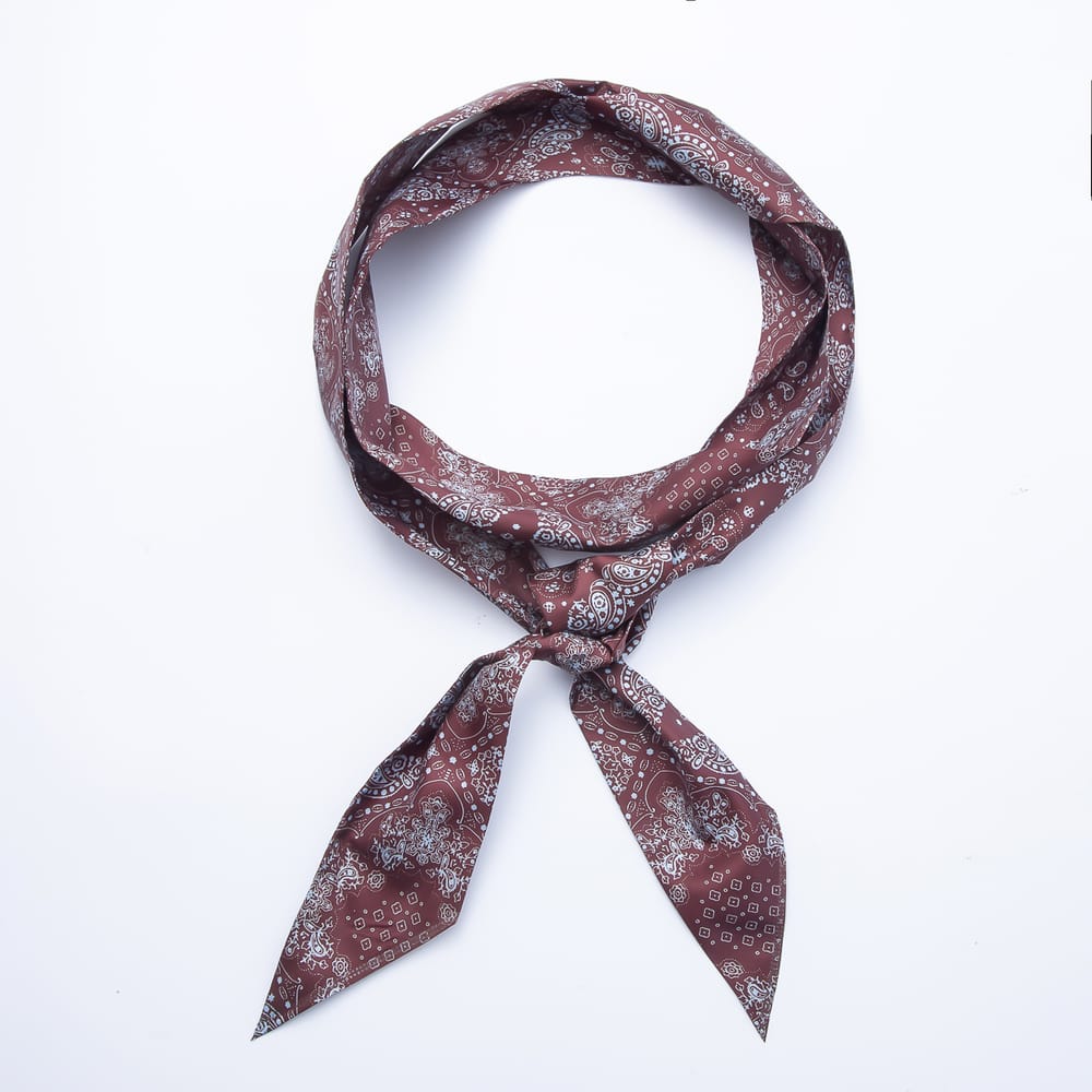 Vintage Bandana Paisley & Floral Printed Satin Twill Ribbon Scarf Necklace | WA-00571 - WA-00573