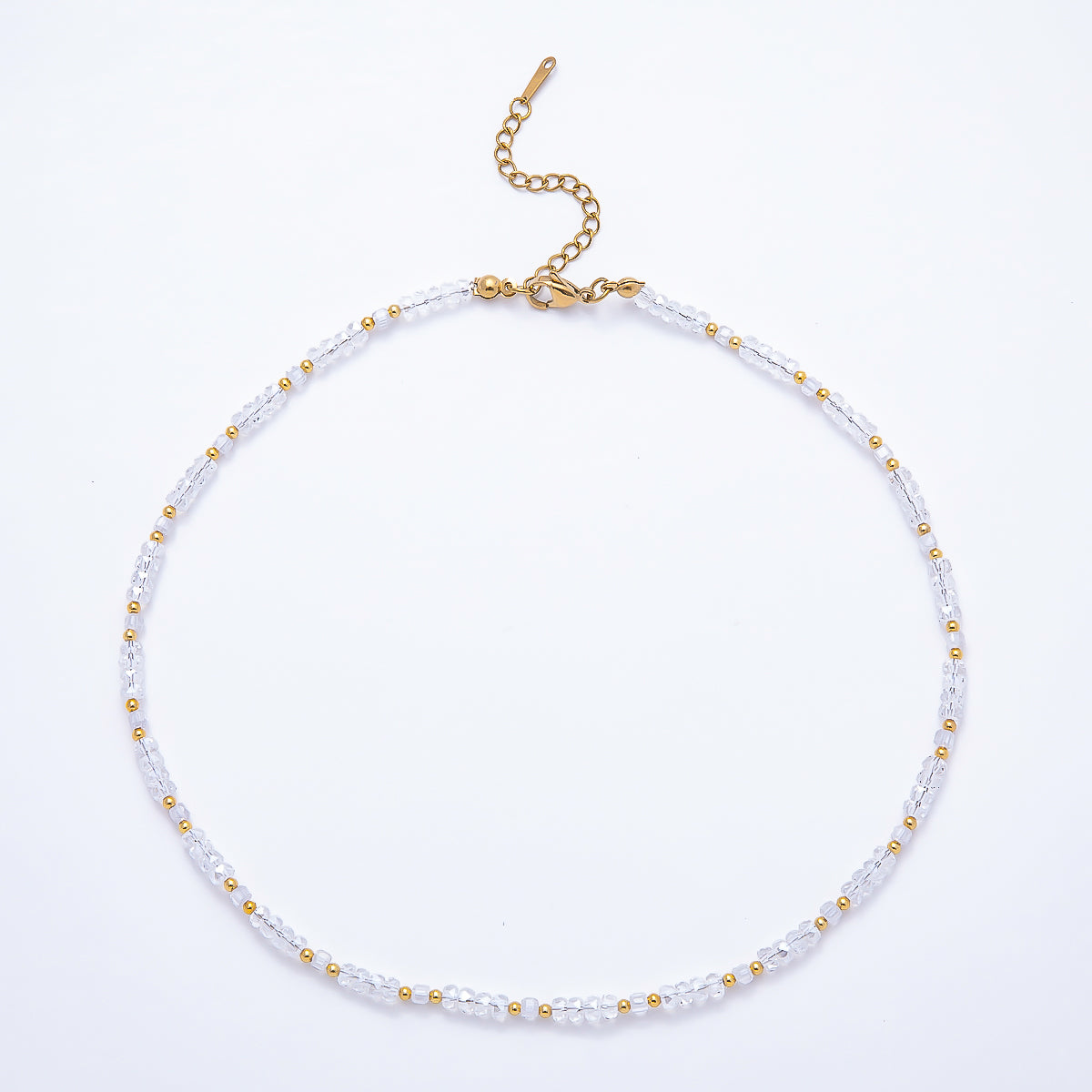 3mm Blue, Pink, Clear AB, Peach, White, Green Tube Rondelle Multifaceted Crystal Gemstone Chain 16 Inch Necklace | WA-00898 ~ WA-01015