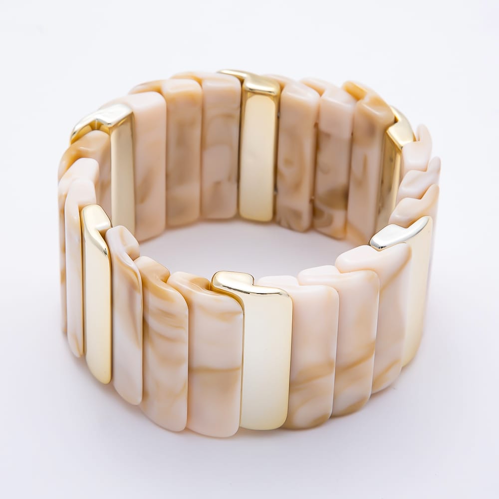 Colorful Chunky Resin Segment Stretch Bangle Bracelet | WA-01057 - WA-01063