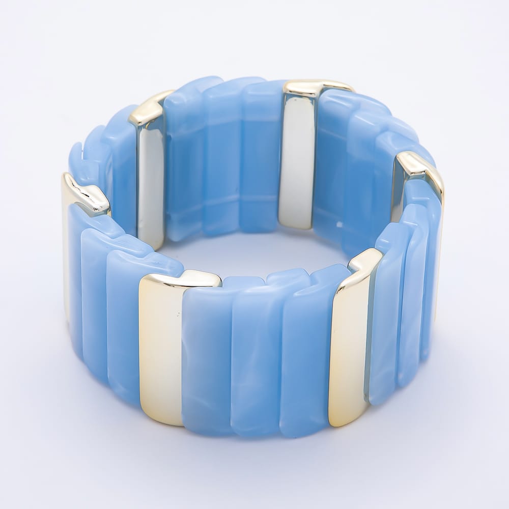 Colorful Chunky Resin Segment Stretch Bangle Bracelet | WA-01057 - WA-01063