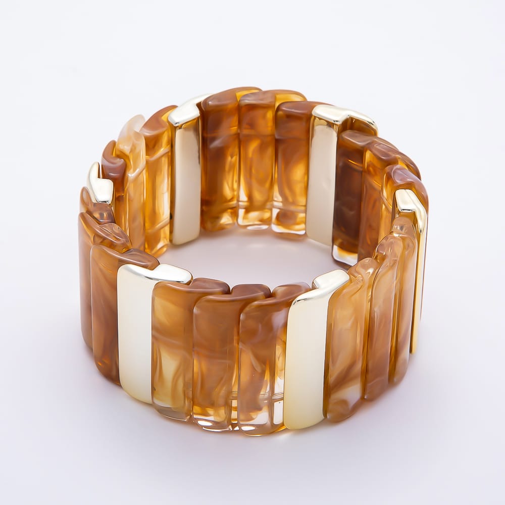 Colorful Chunky Resin Segment Stretch Bangle Bracelet | WA-01057 - WA-01063