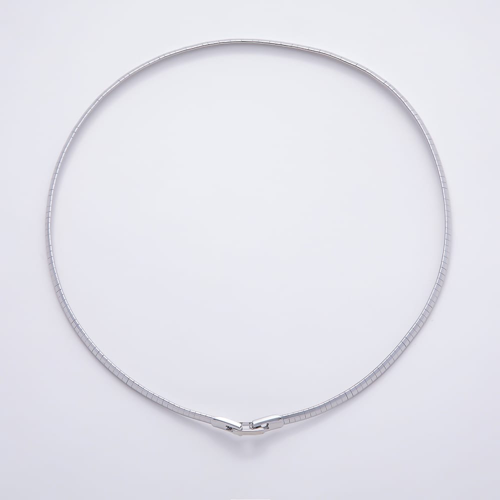 16K Gold Filled 4mm Minimalist Ribbed Lined Omega Chain 16 Inch Necklace in Gold & Silver | WA-01105 WA-01114