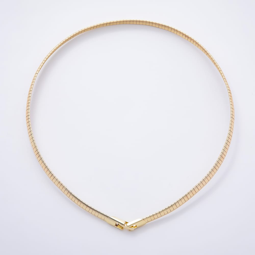 16K Gold Filled 6mm Omega Herringbone Flat Chain 16 Inch Necklace | WA-01133 WA-01138
