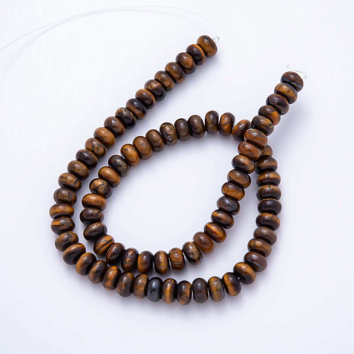 8mm Brown Tiger Eye, Grey Labradorite Rondelle Natural Gemstone Bead Strand Finding | WA-01441 WA-01460