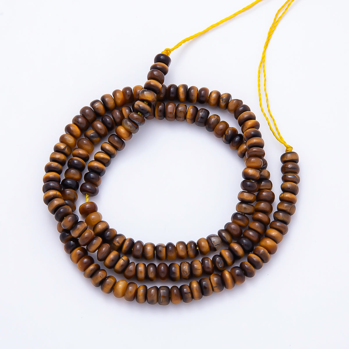 4mm Brown Tiger Eye Rondelle Natural Gemstone Bead Strand Finding | WA-01480