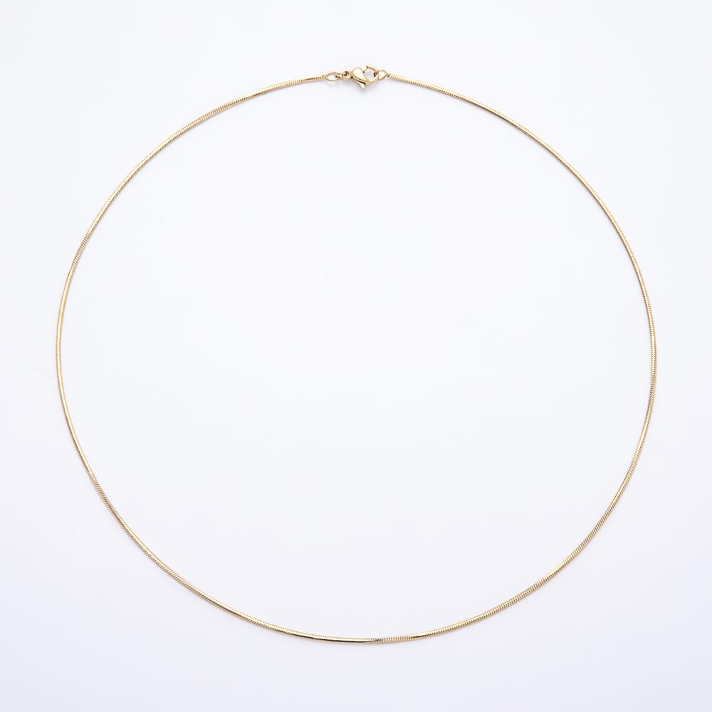 Stainless Steel 1.2mm Minimalist Ribbed Snake Chain 18 Inch Necklace | WA-01510