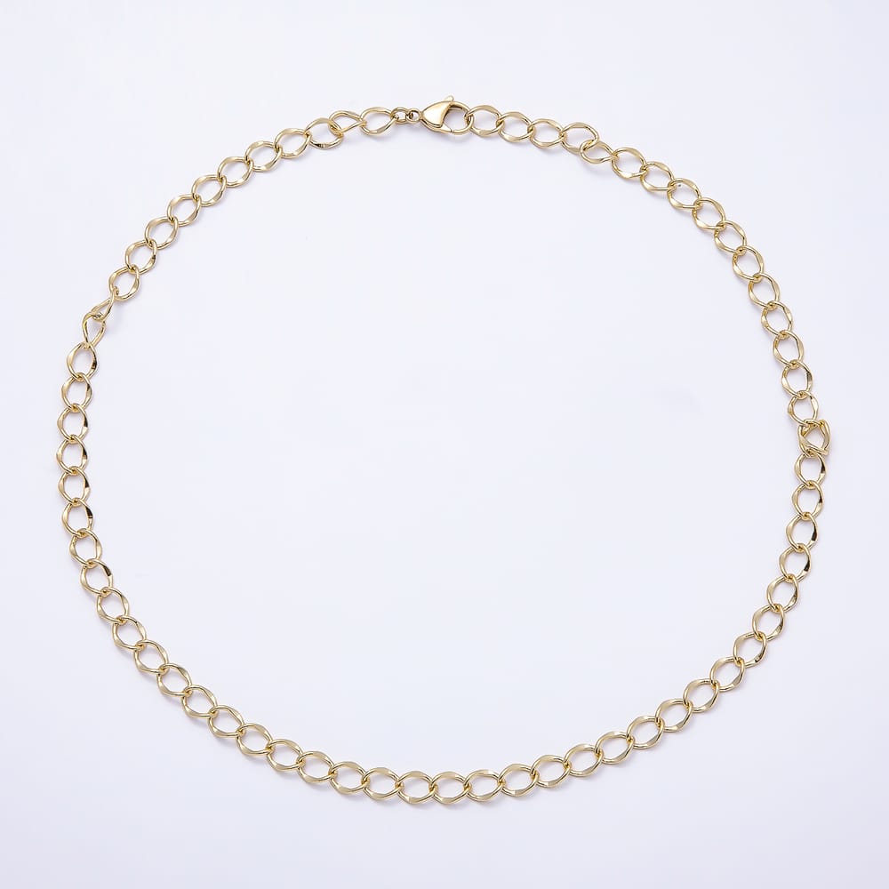 Stainless Steel 6.6mm Minimalist Geometric Curb Chain 19.5 Inch Necklace | WA-01587