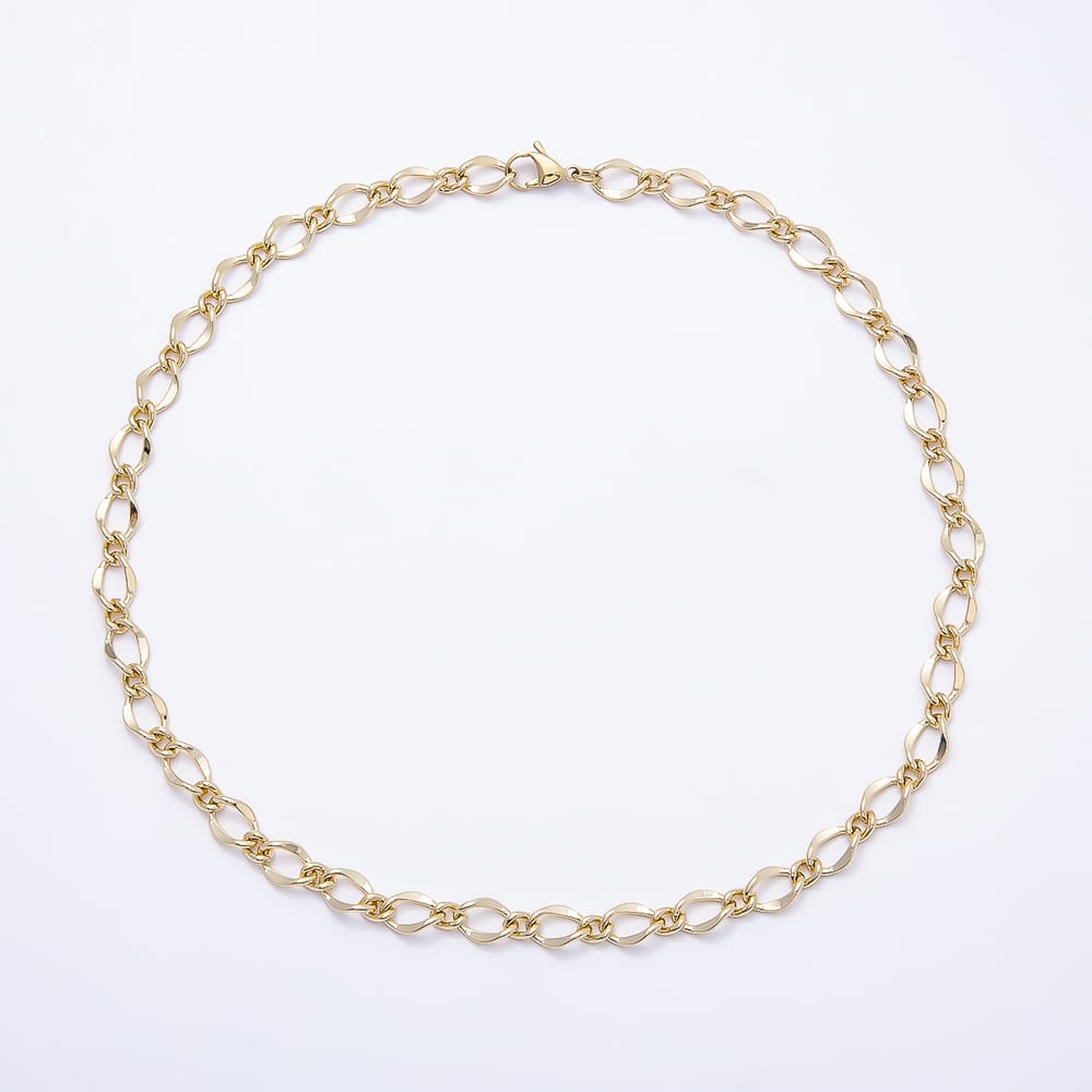 Stainless Steel 5mm Minimalist Geometric Figaro Chain 19.5 Inch Necklace | WA-01631