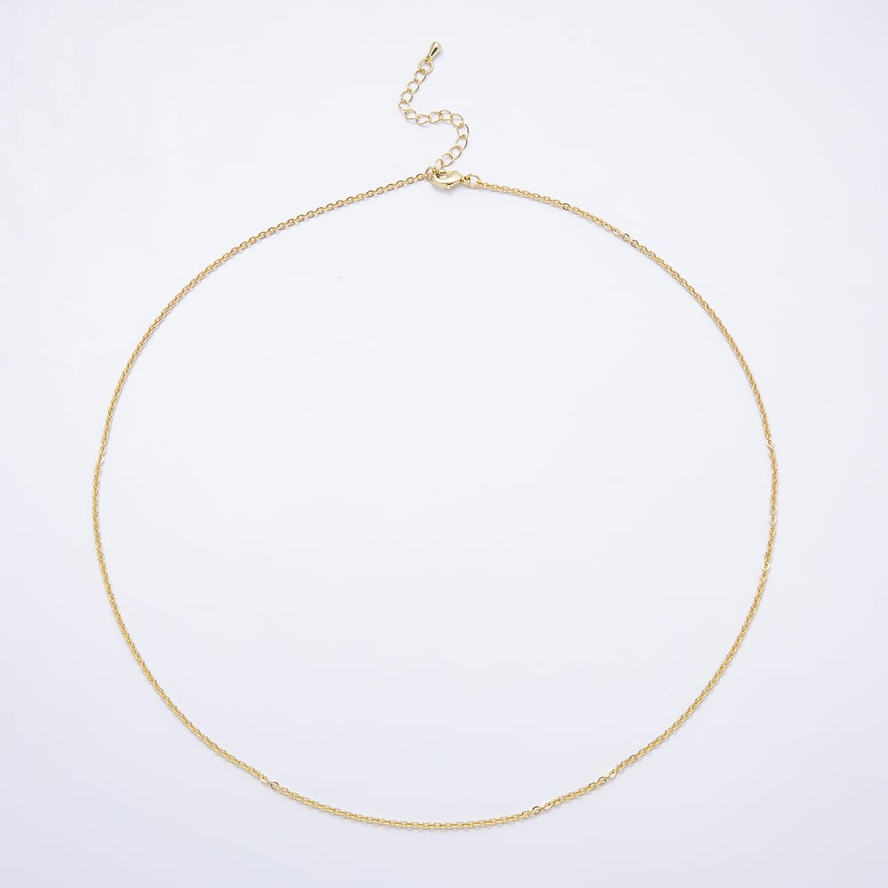 16K Gold Filled 1.7mm Minimalist Cable Chain 20 Inch Necklace | WA-01982