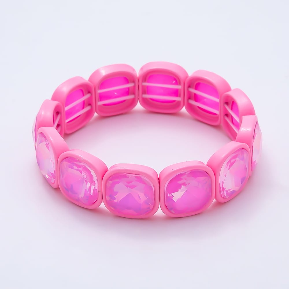 Colorful Square Cut Crystal Bracelet Stretch Tila Bracelet Stackable Jewelry WA-1205