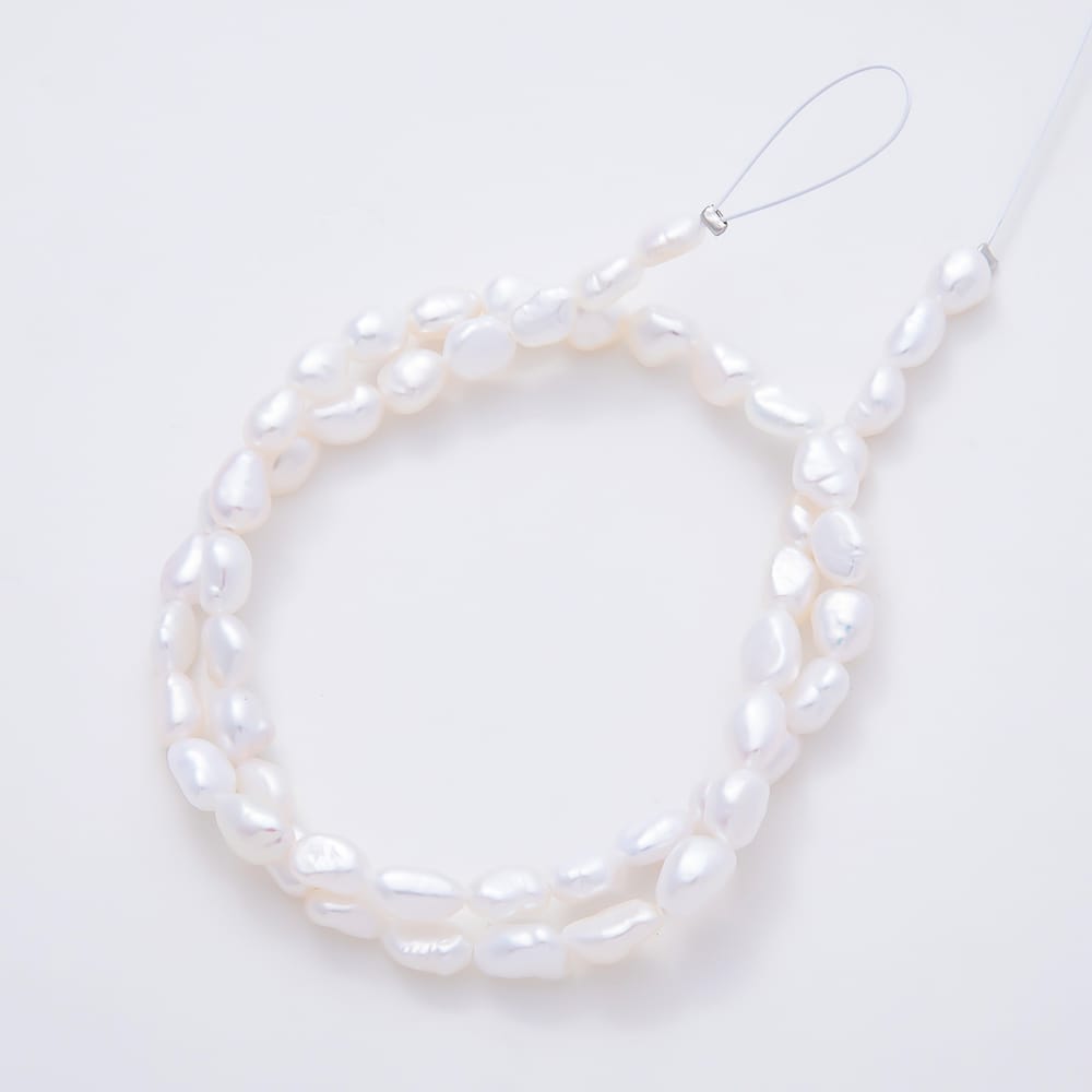5mm White Freshwater Pearl Oval Natural Gemstone Bead 14.5 Inch Strand Finding | WA-02153